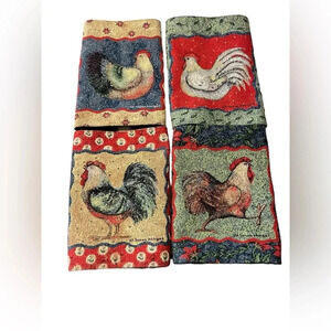 Something To Crow About Roosters Tapestry Placemats Susan Winget 4